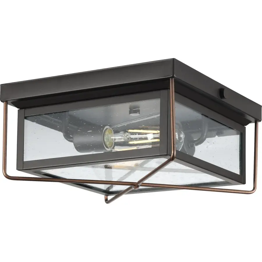 Barlowe Two-Light Clear Seeded Glass Flush Mount - Image 3