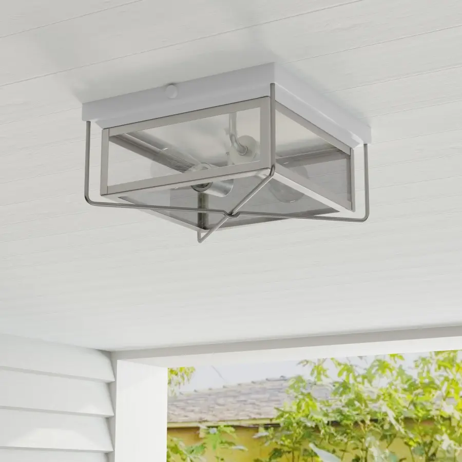 Barlowe Two-Light Clear Seeded Glass Flush Mount - Image 4