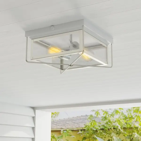 Barlowe Two-Light Clear Seeded Glass Flush Mount - Image 5