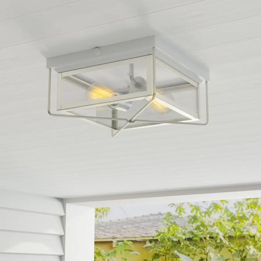 Barlowe Two-Light Clear Seeded Glass Flush Mount - Image 5