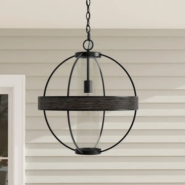 The Terrace Collection brings rustic farmhouse charm to outdoor spaces with its matte black finish and weather-resistant construction. Perfect for porches, patios, and covered entryways seeking timeless character.