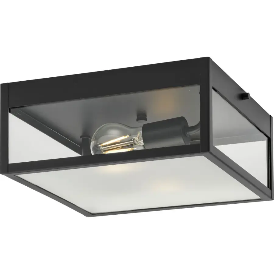 Parrish Two-Light Clear Etched Glass Outdoor Flush Mount - Image 3