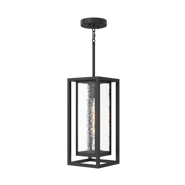 The Shaw Outdoor Pendant combines contemporary design with durable outdoor construction. Its antique bronze finish adds warmth while the open frame design provides excellent illumination for covered outdoor spaces.