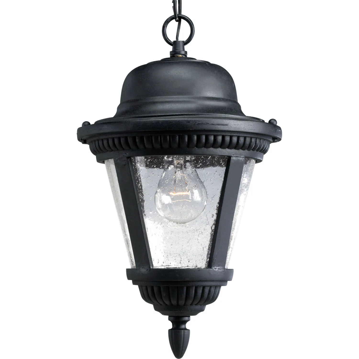 Westport One Light Hanging Lantern in Textured Black
