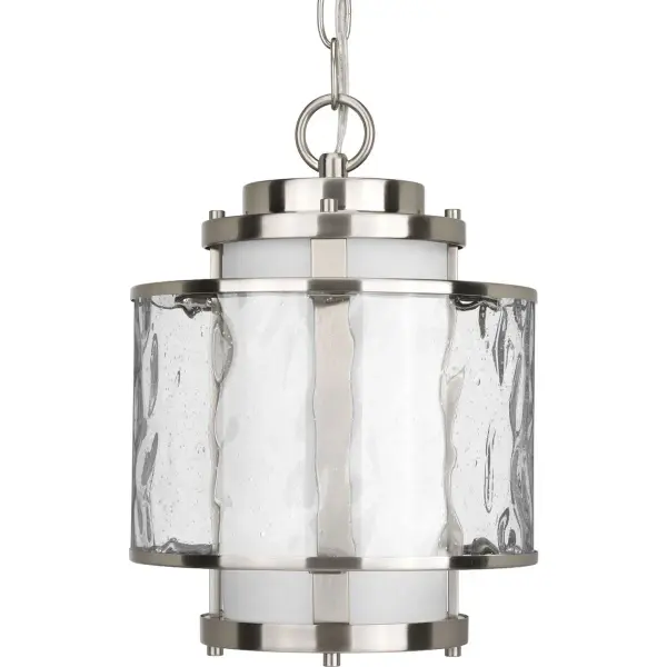 The Bay Court hanging lantern brings coastal sophistication to any space with its clean lines and brushed nickel finish. Perfect for entryways and dining areas, this single-light fixture combines traditional lantern styling with contemporary appeal.