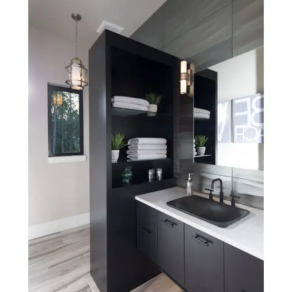 The Bay Court hanging lantern brings coastal sophistication to any space with its clean lines and brushed nickel finish. Perfect for entryways and dining areas, this single-light fixture combines traditional lantern styling with contemporary appeal. - alternate view