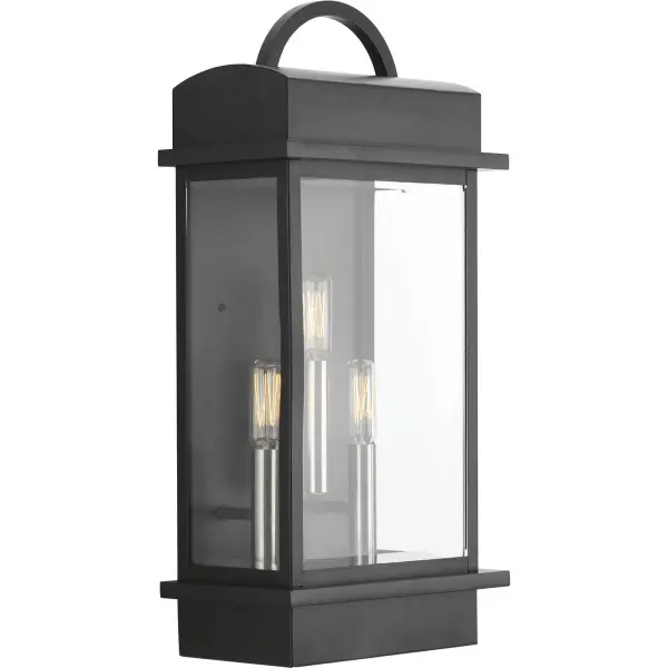 The Santee Large Wall Lantern combines traditional farmhouse styling with modern outdoor performance. Its three-light design and antique bronze finish create welcoming illumination for entryways and outdoor living spaces.