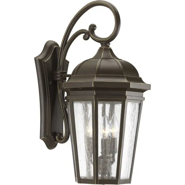 The Verdae Large Wall Lantern combines timeless traditional design with contemporary outdoor lighting technology. Its substantial size and antique bronze finish create impressive curb appeal while providing reliable illumination. - alternate view