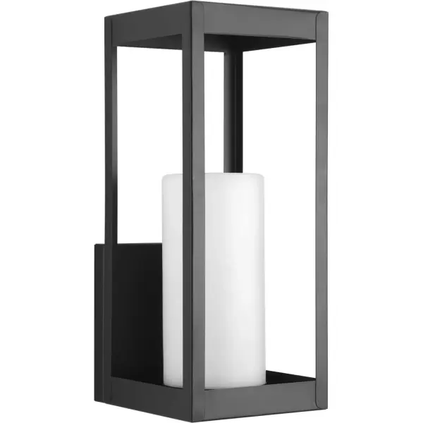 One-light large wall lantern in the Patewood Collection have a modern shadowbox housing in a sleek Black finish constructed from durable stainless steel for years of reliability. The pillar candle style diffusers provide a crisp illumination for a pleasing complement to your home's exterior. Collection: Patewood Rooms: Outdoor Finish: Black Glass: Etched Opal Width: 7.00" Height: 17.38" Weight: 3.00 lb Extension from Wall: 7.75" Top to Outlet: 11.88" Wire: 6" Canopy: 0.8125"x7"x7" Number of Bulbs: 1 Maximum Wattage: 100.00 W Bulb Type: A19 Bulb Base: Medium Light Source: Incandescent Voltage: 120.00 V Material: Stainless Steel Country of Origin: CN Safety Listing: cCSAus Safety Rating: Wet Title 20 Manufacturer Warranty: 1-year Limited Warranty Spec Sheet Instructions Parts Diagram