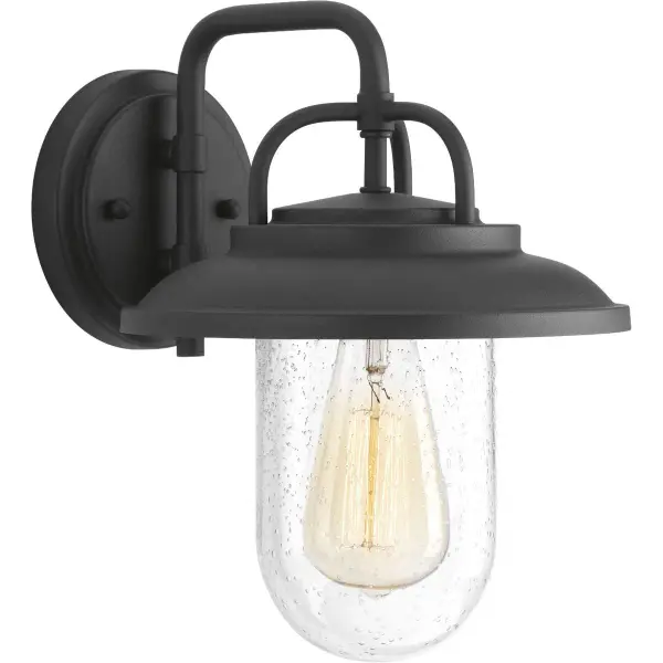 The Beaufort Small Wall Lantern combines rustic farmhouse aesthetics with industrial edge, perfect for adding character to outdoor spaces. Its compact size and black finish make it versatile for porches, patios, and entryways.
