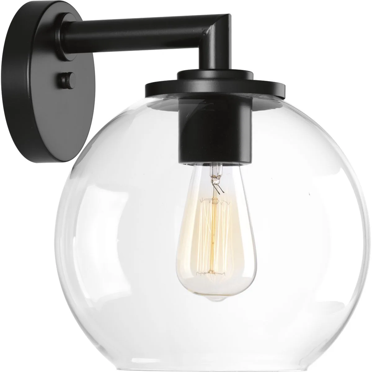 One-Light 9" Glass Globe Lantern in Black