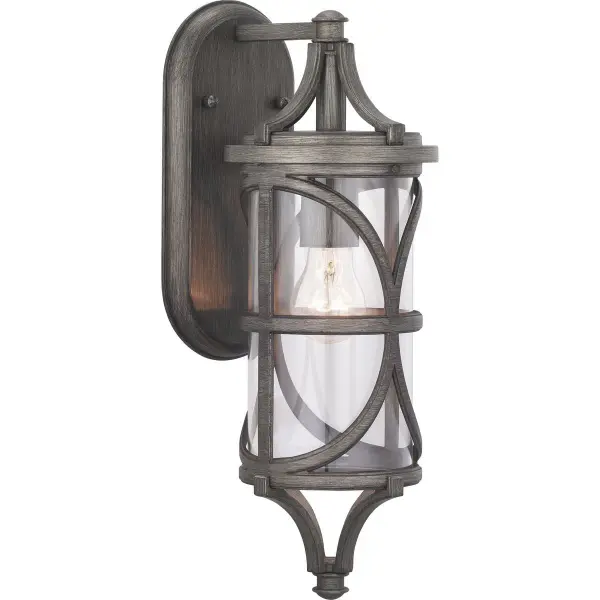 The Morrison wall lantern brings traditional charm to compact outdoor spaces with its antique bronze finish and clear glass panels. Perfect for flanking doorways or illuminating smaller porches and patios.
