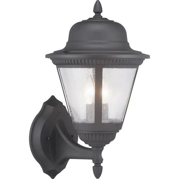 The Westport wall lantern brings traditional elegance to outdoor spaces with its antique bronze finish and classic lantern silhouette. Two-light design provides ample illumination for entryways and patios. - alternate view