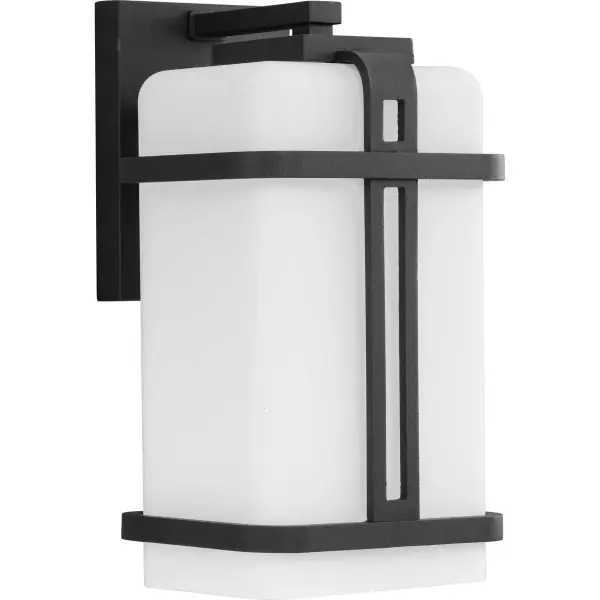The Ellery wall lantern blends transitional design with modern craftsman details, offering versatile outdoor lighting in a durable black finish. Perfect for residential porches and patios with California Title 22 compliance.