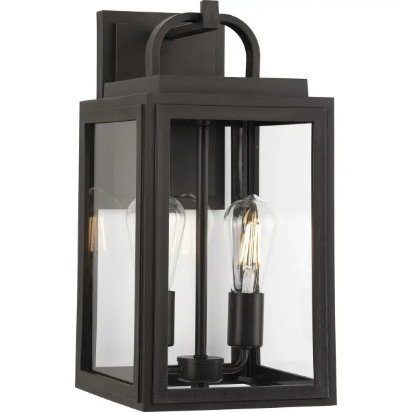 The Grandbury wall lantern combines timeless transitional design with advanced DURASHIELD coating for superior weather protection. Two-light configuration provides ample illumination for outdoor spaces with coastal-inspired styling.