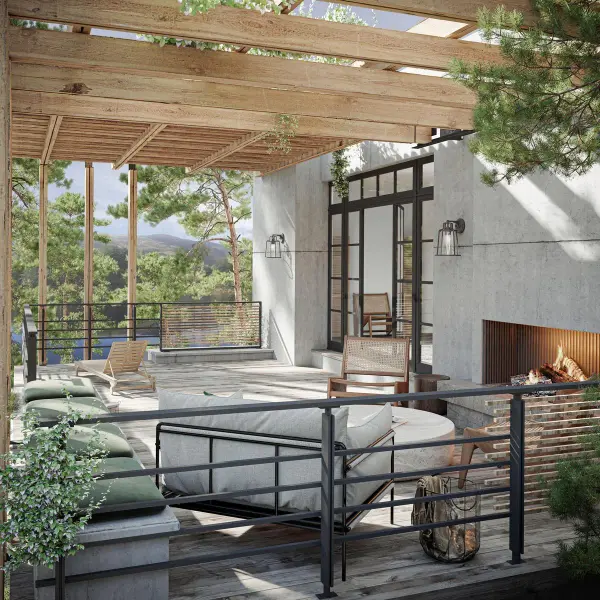 The Benton Harbor wall lantern combines industrial charm with coastal durability. Featuring DURASHIELD weather-resistant technology and JA8 compliance, this large-scale fixture delivers reliable outdoor illumination with modern style. - alternate view