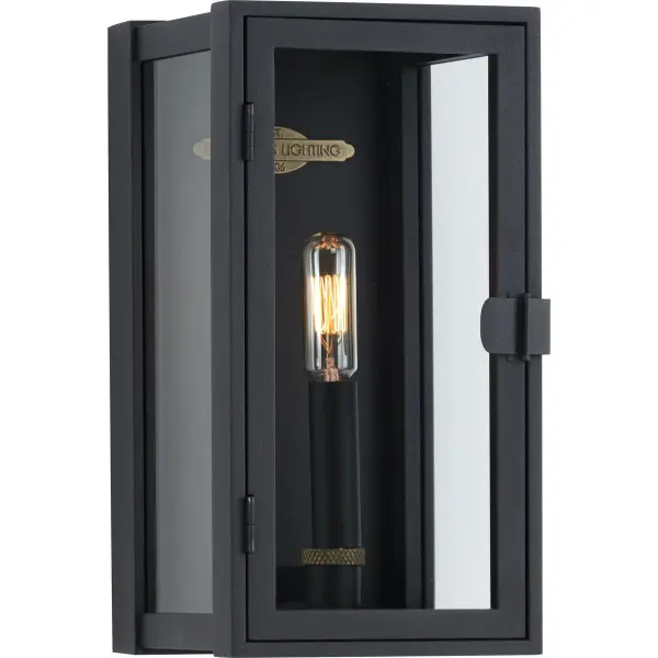 Stature One-Light Clear Glass Small Outdoor Wall Lantern - Image 1