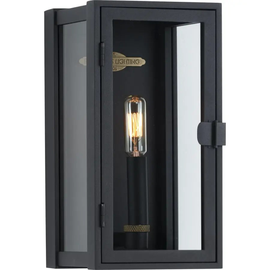 Stature One-Light Clear Glass Small Outdoor Wall Lantern - Image 1