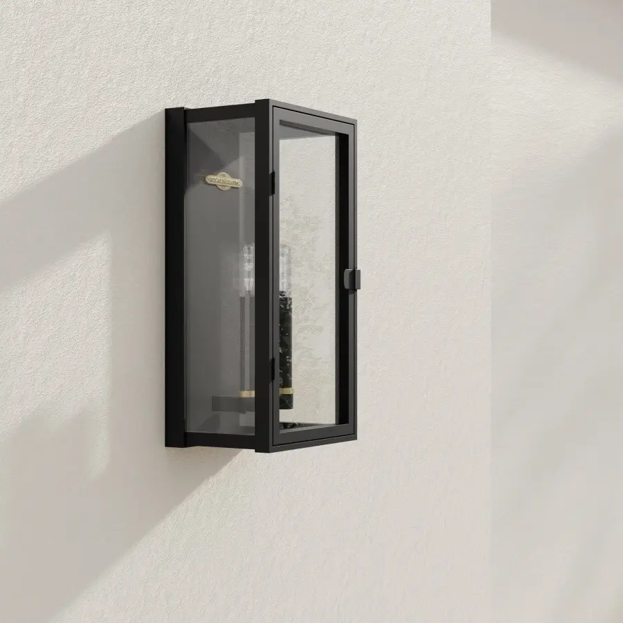 Stature Two-Light Clear Glass Outdoor Wall Lantern - Image 1