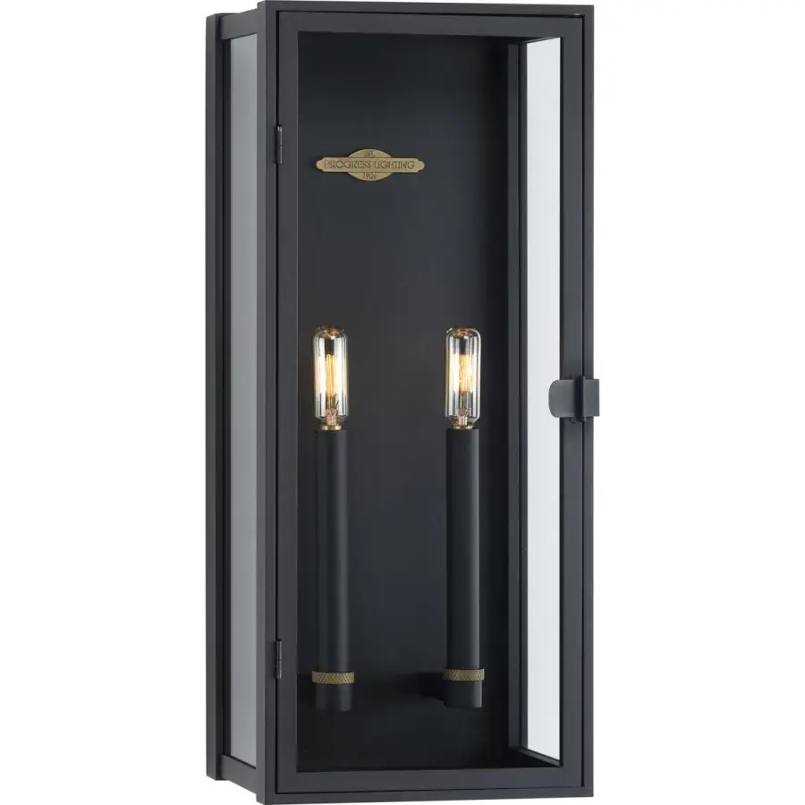 Stature Two-Light Clear Glass Large Outdoor Wall Lantern - Image 1