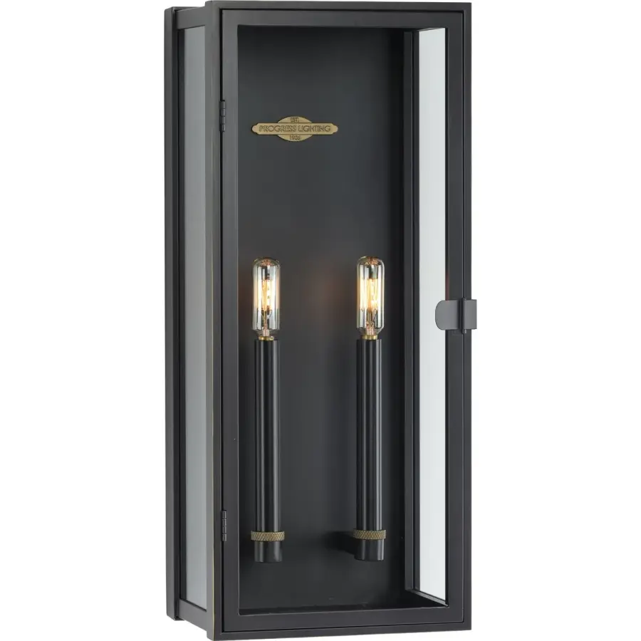 Stature Two-Light Clear Glass Large Outdoor Wall Lantern - Image 2