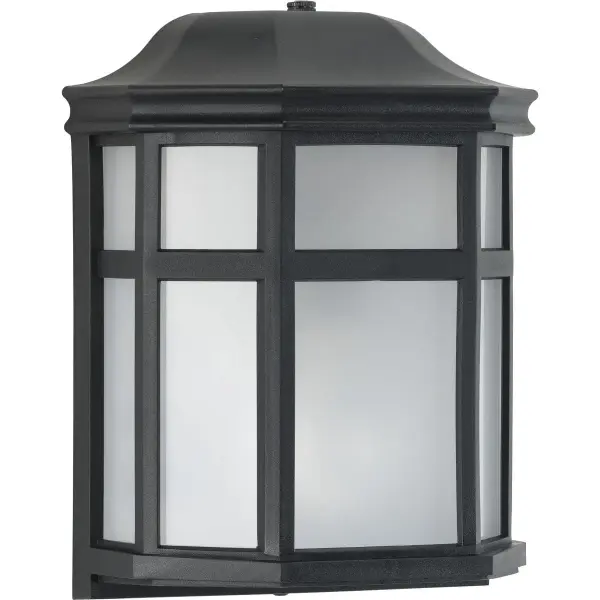 The Milford wall lantern combines traditional styling with non-metallic construction for superior weather resistance. JA8 compliant for California energy standards, featuring a frosted shade for soft, welcoming light.