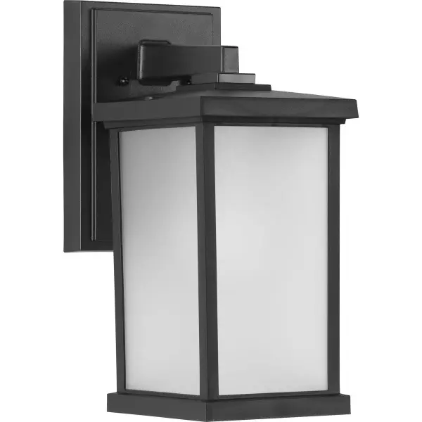 The Trafford wall lantern combines traditional styling with modern durability in a non-metallic construction. Its frosted glass shade provides soft, diffused lighting perfect for residential entryways and patios.