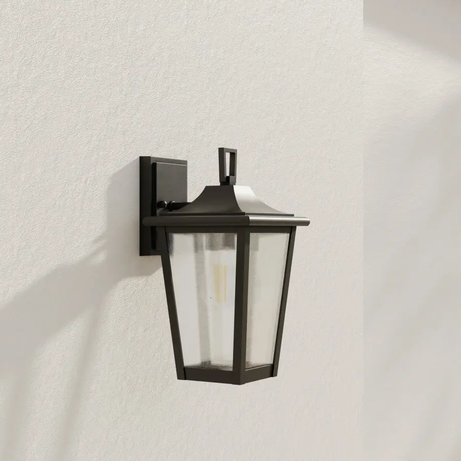 Padgett One-Light Clear Seeded Glass Outdoor Wall Lantern - Image 1