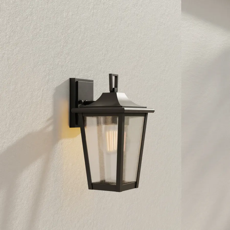 Padgett One-Light Clear Seeded Glass Outdoor Wall Lantern - Image 2
