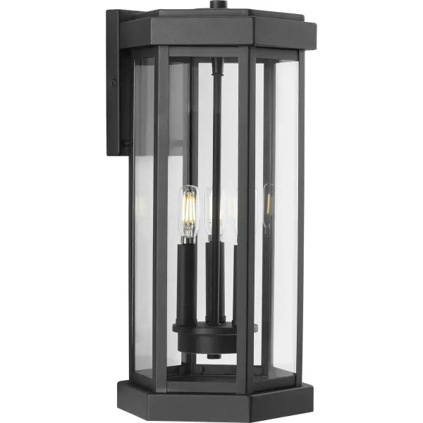 The Ramsey Collection Large Wall Lantern combines clean-lined modern design with farmhouse charm in a durable outdoor fixture. Its substantial size and black finish create striking curb appeal while providing ample illumination.