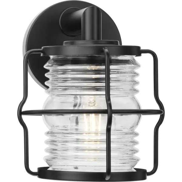 Keegan One-Light Clear Glass Outdoor Wall Lantern - Image 1