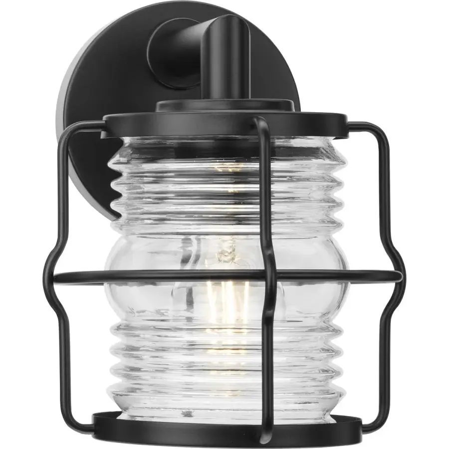 Keegan One-Light Clear Glass Outdoor Wall Lantern - Image 1