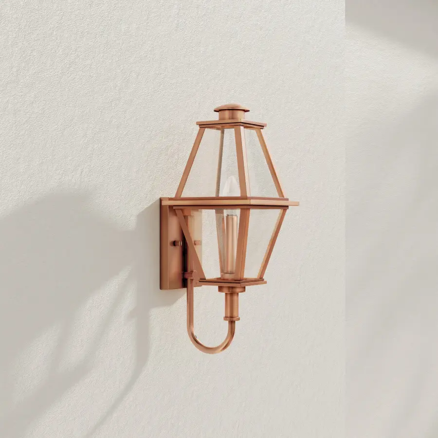 Bradshaw One-Light Clear Glass Small Outdoor Wall Lantern - Image 1