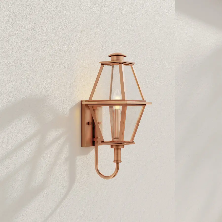 Bradshaw One-Light Clear Glass Small Outdoor Wall Lantern - Image 2