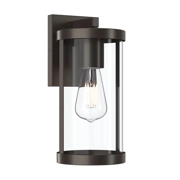 The Kagen outdoor wall light combines traditional design elements with durable outdoor construction. Its antique bronze finish provides a warm, classic aesthetic that complements various architectural styles.