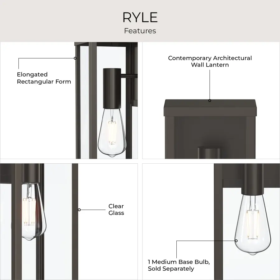 Ryle Outdoor Wall Light in Antique Bronze - Image 11