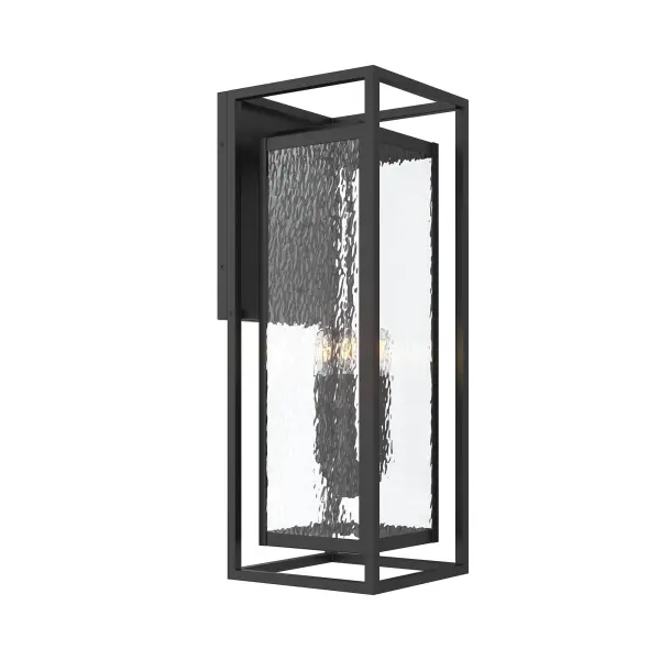 The Shaw Large Wall Lantern combines contemporary design with classic outdoor durability. Its Antique Bronze finish and substantial size make it ideal for illuminating entryways, porches, and patios with sophisticated style. - alternate view