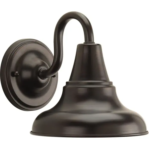 The District Collection wall lantern combines farmhouse aesthetics with industrial strength, featuring an antique bronze finish and clear glass panels. Perfect for porches and patios, this medium-sized fixture delivers reliable outdoor lighting with timeless style at an accessible price point.