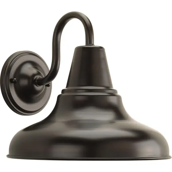 The District Collection brings urban industrial style to outdoor spaces with its large-scale wall lantern. Antique Bronze finish and clear glass panels create authentic character perfect for farmhouse and rustic settings.