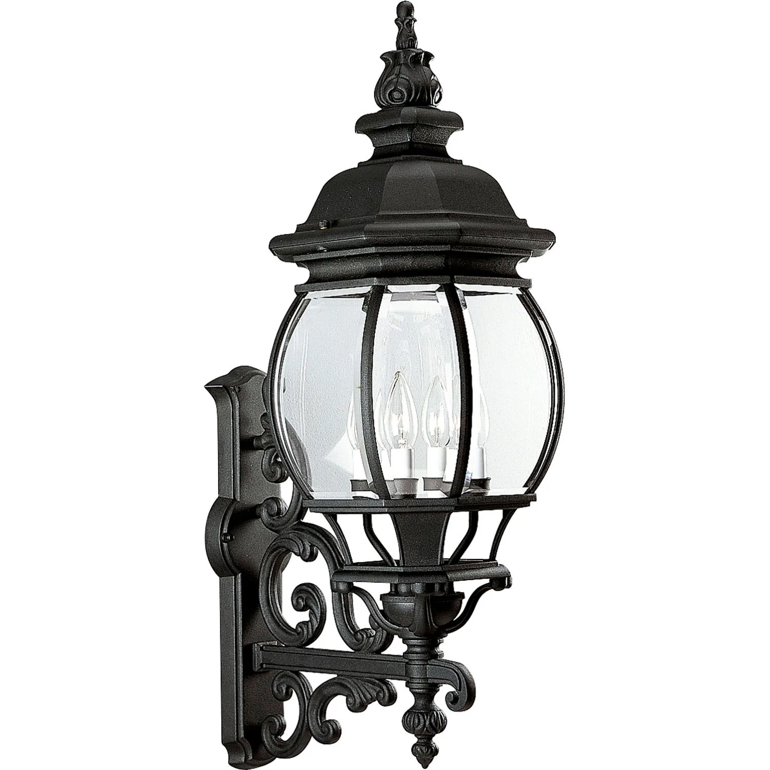 Onion Lantern Four Light Wall Lantern in Textured Black