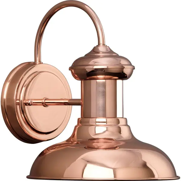 The Brookside Small Wall Lantern combines vintage farmhouse charm with outdoor durability. Its copper finish and compact size make it perfect for porches, patios, and entryways seeking rustic character.