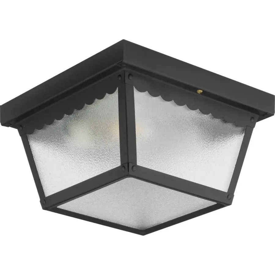 Two-Light 9.25" Flush Mount Indoor/Outdoor Ceiling Light