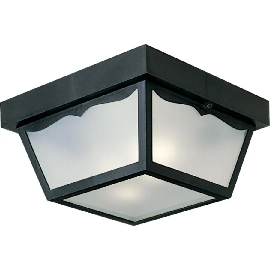 Two-Light 10" Flush Mount Indoor/Outdoor Ceiling Light - Image 2