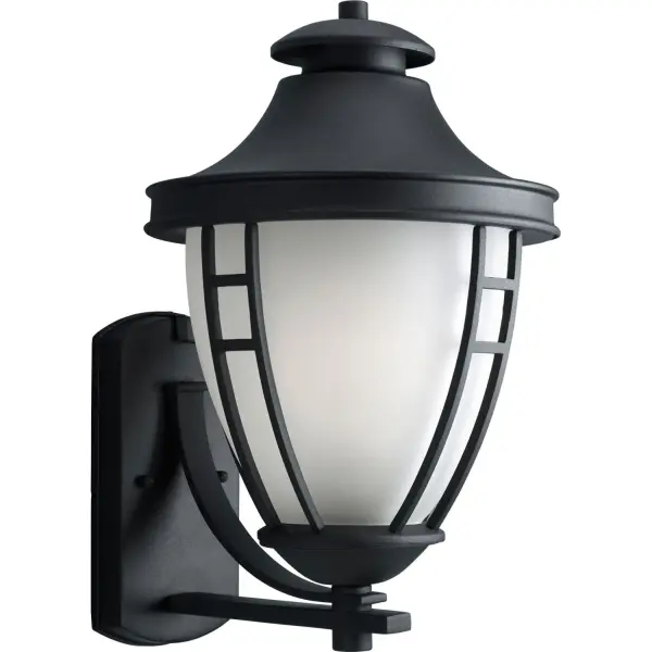 One-light large wall lantern in the Fairfield collection feature classic details, softly etched glass, cast aluminum frame and a textured black powder coated finish. Collection: Fairview Rooms: Outdoor Finish: Textured Black Glass: Etched Width: 10.50" Height: 17.00" Weight: 4.00 lb Extension from Wall: 12.25" Top to Outlet: 12.50" Wire: 6" Canopy: 1"x9"x4.75" Number of Bulbs: 1 Maximum Wattage: 100.00 W Bulb Type: A19 Bulb Base: E26 Light Source: Incandescent Voltage: 120.00 V Material: Cast Aluminum Country of Origin: CN Safety Listing: UL-CUL Safety Rating: Wet Title 20 Manufacturer Warranty: 1-year Limited Warranty Spec Sheet Instructions Parts Diagram