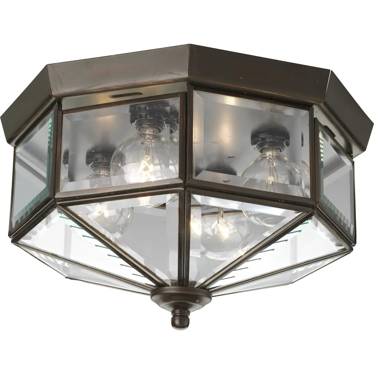 Four-Light Beveled Glass Close-to-Ceiling
