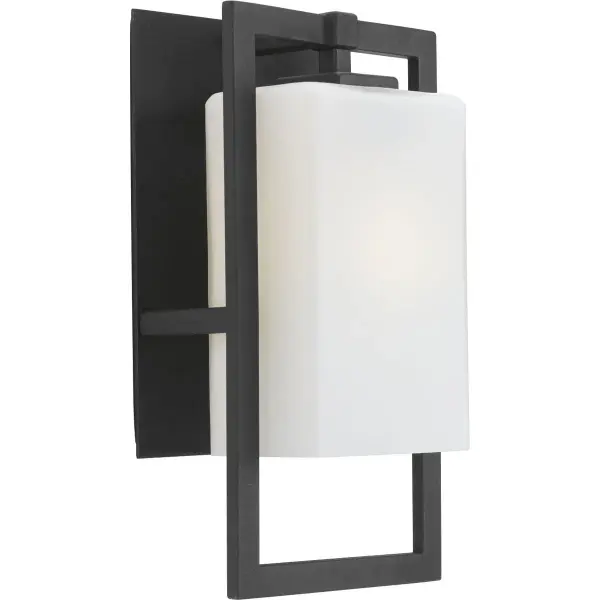 The Jack Collection wall lantern blends modern clean lines with craftsman details in a durable outdoor fixture. Its medium size and antique bronze finish make it versatile for residential porches and commercial applications alike. - alternate view