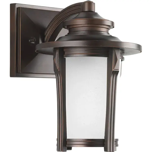 The Pedigree wall lantern blends modern craftsman aesthetics with practical outdoor lighting. Its compact size and Autumn Haze finish make it ideal for residential porches and patios while meeting JA8 compliance standards.