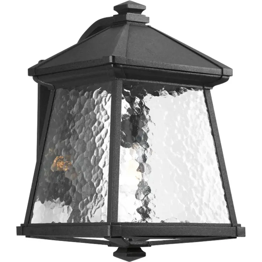 Modern Craftsman Outdoor Lantern with Bold Textured Black Finish