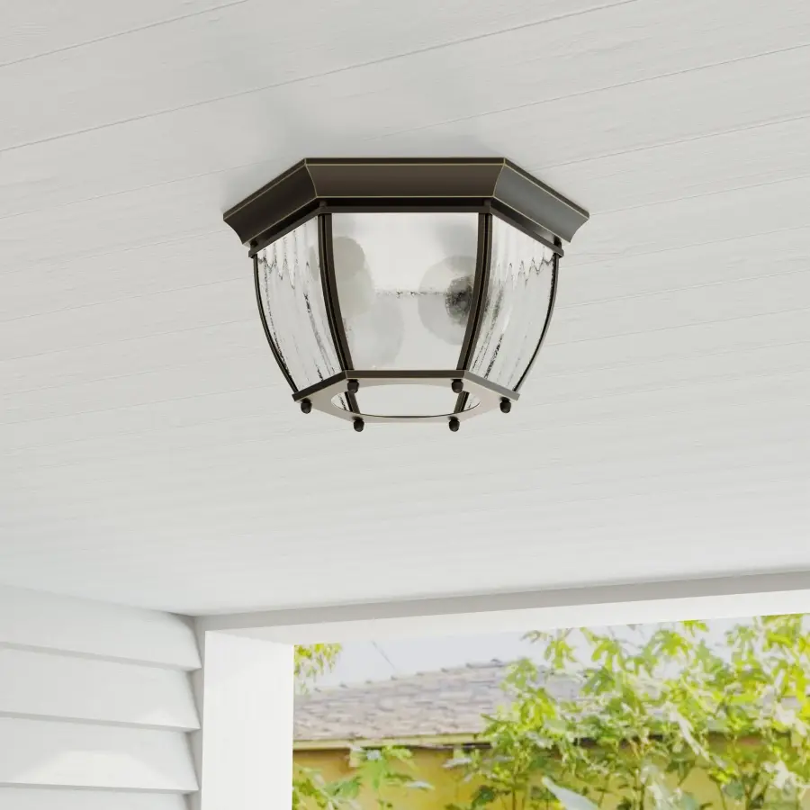 Roman Coach Two-Light 11" Flush Mount - Image 1