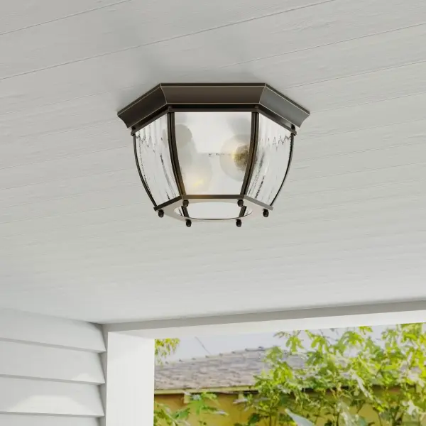 Roman Coach Two-Light 11" Flush Mount - Image 2